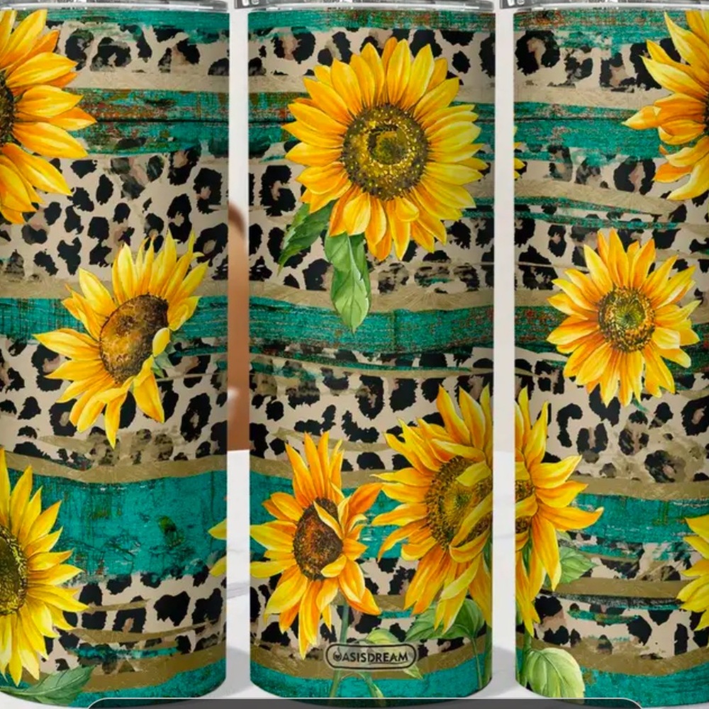 Sunflowers & Leopard 20 oz. Stainless Steel Bottle